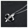 Fleur de lys colgante Collar Cadena Circonio Acero inoxidable Plata IM#25250