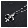 Fleur de lys pendant Necklace Chain Zirconium Stainless steel Silver IM#25250
