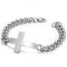 Bracciale a croce da uomo in acciaio inox argento 21 cm  IM#25261