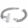 Kreuz Armband Armband Mann Edelstahl Silber 21cm  IM#25262