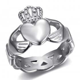 Women's claddagh ring Stainless steel and Silver  IM#25282