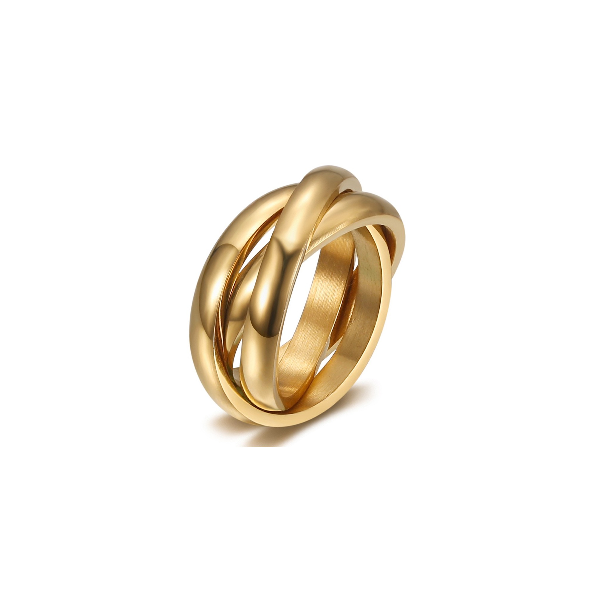 Plaqué Or Bague DorÃ©e Acier Inoxydable Bague Anneaux 3mm Acier