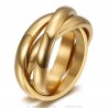 Ring 3 Ringe 3mm Edelstahl 316L Gold Vergoldet IM#25290