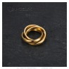 Anillo 3 Anillos 3mm Acero Inoxidable 316L Dorado IM#25291