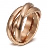 Anillo 3 Anillos 3mm Acero Inoxidable 316L Chapado en Oro Rosa IM#25295