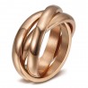 Ring 3 Ringe 3mm Edelstahl 316L Rose Gold Plated IM#25295