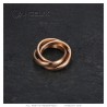Ring 3 Ringe 3mm Edelstahl 316L Rose Gold Plated IM#25297
