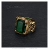 Anello realista Cavaliere Templare Fleur de Lys Acciaio Nero Oro Verde IM#25310