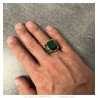 Anello realista Cavaliere Templare Fleur de Lys Acciaio Nero Oro Verde IM#25312