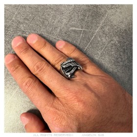 Ring Bikerstil HD Ritter Mann Live To Ride Edelstahl IM#25333