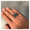 HD style biker ring Men's Live To Ride Stainless Steel IM#25333