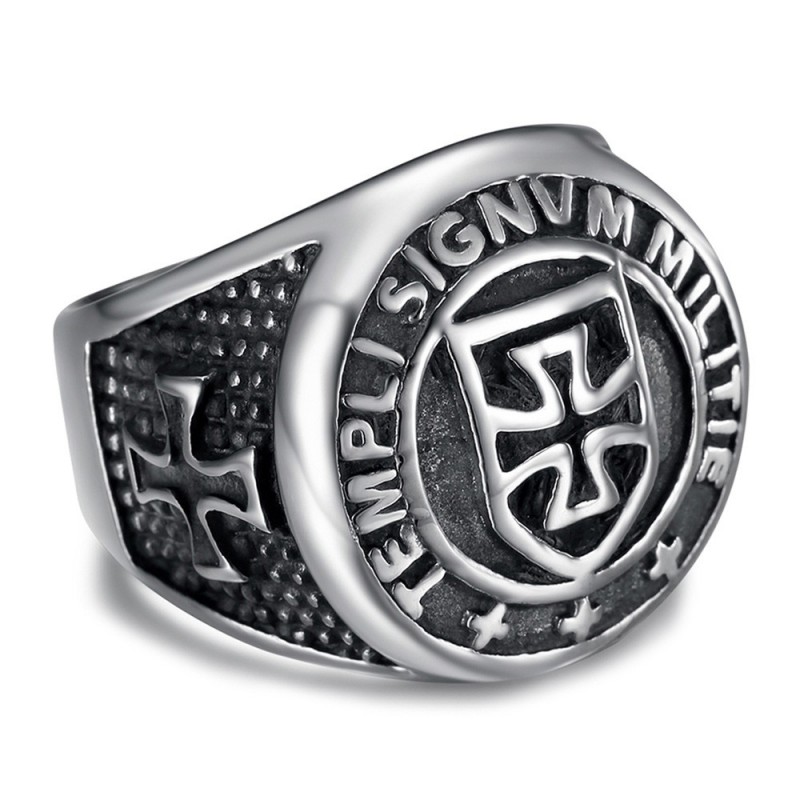 Ring Templer Templi Signum Militie Edelstahl IM#25364