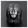 Men's Silver Indian Head Chevalière Ring Steel IM#25374