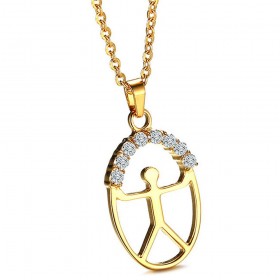 Indalo Lucky Gypsy Pendant Stainless steel Gold Diamonds IM#25398