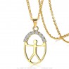 Indalo Lucky Gypsy Pendant Stainless steel Gold Diamonds IM#25400
