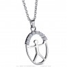 Indalo Lucky Gypsy Pendant Stainless Steel Silver Diamonds IM#25405