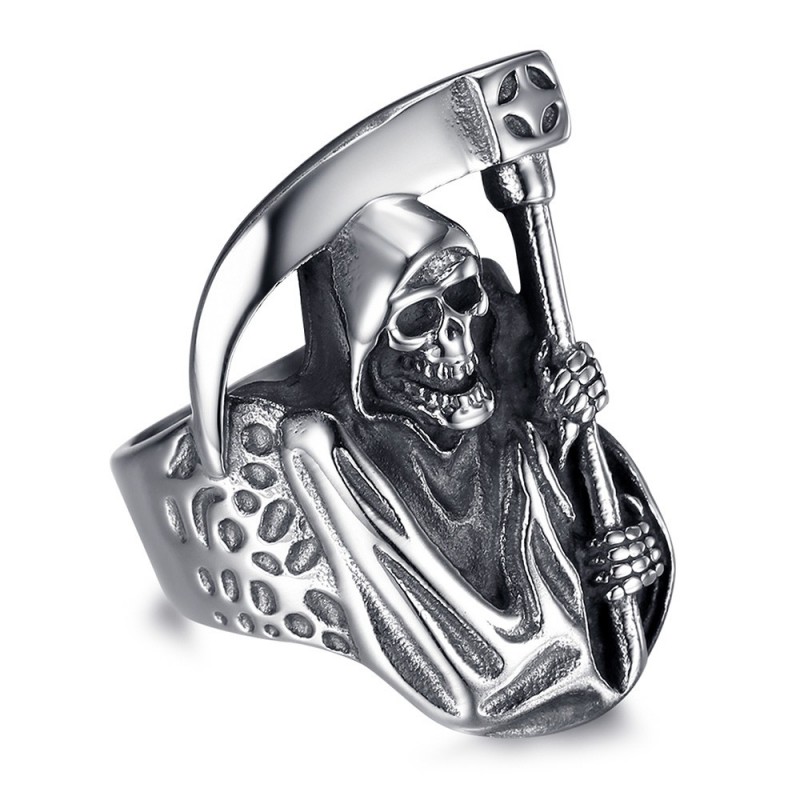 35mm Men's Gothic Reaper Ring Biker Stainless Steel IM#25410