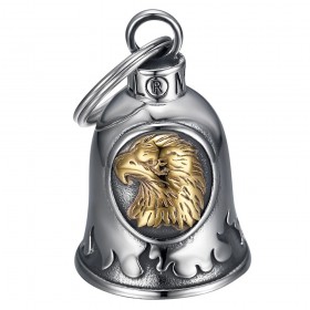 Campana de motocicleta Mocy Bell cabeza de águila acero inoxidable plata oro IM#25417