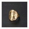 Anello con moneta curva Marianne Acciaio inossidabile Oro IM#25432