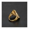 Curved Marianne coin ring Stainless steel Gold IM#25433