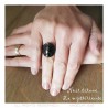 Anillo Marianne pieza curva Acero inoxidable Negro IM#25441