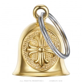 The bell brings good luck Motorcycle Biker Croix de Lys Templar Gold  IM#25514