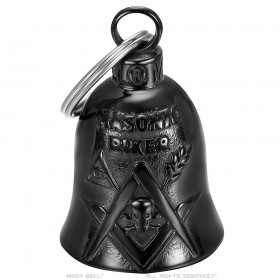 Mocy Bell Masonic Biker Motorcycle Bell Stainless Steel Black IM#25525