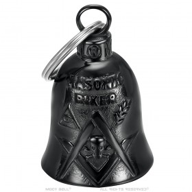 Mocy Bell Masonic Biker Campana de motocicleta de acero inoxidable negro IM#25525