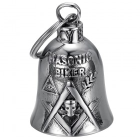 Motorcycle Bell Mocy Bell Masonic Biker Stainless Steel Silver IM#25543