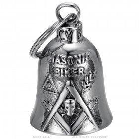 Clochette moto Mocy Bell Masonic Biker Acier inoxydable Argent  IM#25544