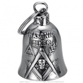 Motorcycle Bell Mocy Bell Masonic Biker Stainless Steel Silver IM#25544
