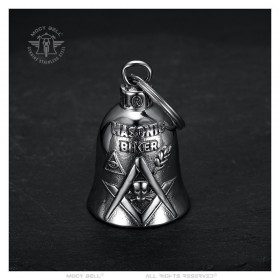 Clochette moto Mocy Bell Masonic Biker Acier inoxydable Argent  IM#25545