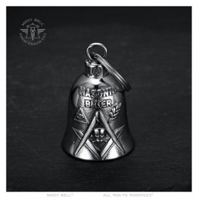 Motorcycle Bell Mocy Bell Masonic Biker Stainless Steel Silver IM#25545