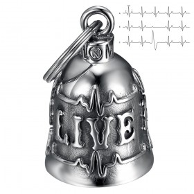 Campanello per moto Mocy Bell ECG Ride to Live Acciaio inossidabile Argento IM#25555