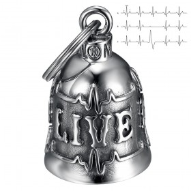Motorcycle Bell Mocy Bell ECG Ride to Live Stainless Steel Silver IM#25555