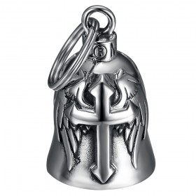 Motorcycle Bell Mocy Bell Cross Wings Stainless Steel Silver IM#25561