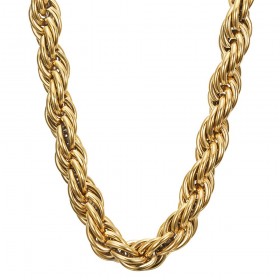 Large 10mm twisted chain Stainless steel Gold IM#25573