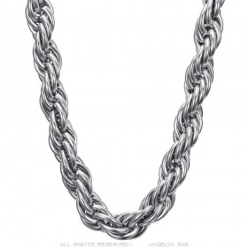Large 10mm Twisted Chain Stainless Steel Silver IM#25580