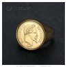 Chevalière Napoléon III 20 francos Classic Acero inoxidable Oro IM#25603