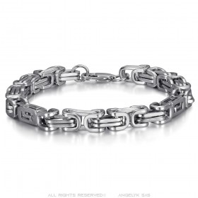 Men's bracelet Byzantine mesh Stainless steel Silver 22cm IM#25635