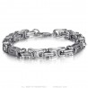 Bracelet homme Maille byzantine Acier inoxydable Argent 22cm  IM#25635