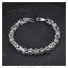 Bracciale da uomo a maglia bizantina Acciaio inossidabile Argento 22cm IM#25636