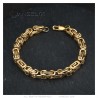 Bracciale da uomo a maglia bizantina Acciaio inossidabile Oro 22cm IM#25641