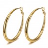 Pendientes de aro grandes Acero inoxidable Oro 50mm IM#25665