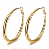 Pendientes de aro ancho Acero inoxidable Oro 50mm IM#25666