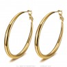 Wide hoop earrings Stainless steel Gold 50mm IM#25666
