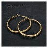 Wide hoop earrings Stainless steel Gold 50mm IM#25667