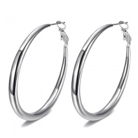 Large hoop earrings Stainless steel Silver 50mm IM#25671