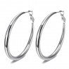 Pendientes de aro grandes Acero inoxidable Plata 50mm IM#25671