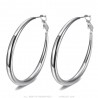 Boucles d'oreilles larges créoles Acier inoxydable Argent 50mm  IM#25672